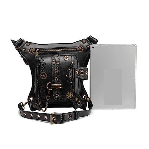 Bolsa de cintura para teléfono celular con cadena resistente estilo biker 4