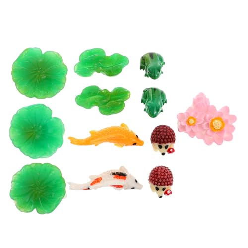 ifundom 1 Juego Adorno de Resina de Rana Decoraciones de Acuario Loto Falso Accesorios para peceras Miniatura Lirios decoración del Tanque decoración de Acuario de Resina pecera adornar