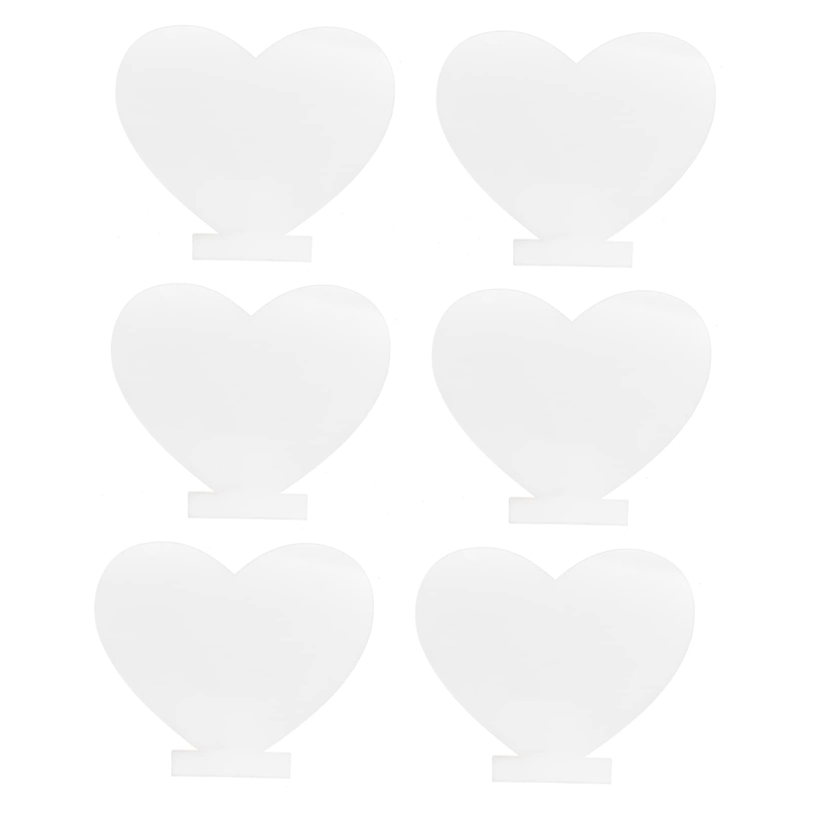 Angoily Led Light Acrylic Sheet Heart Shape Sign DIY Engraving for Wall Decor 6 Pieces