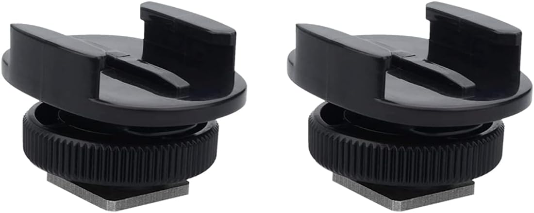 Suptig Mount Light Adapter Cold Shoe Mount Adapter For SLR Camera Gopro Camera Light And Other Action Cameras (2 PACK) Black
