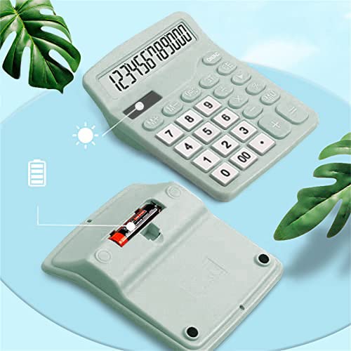 Miedeon Mint Green Grey 12-Digit Solar Scientific Calculator Desktop Financial Office Computer Calculators Large Display Office Calculators Cute Calculator (Color : Green) #TOP3