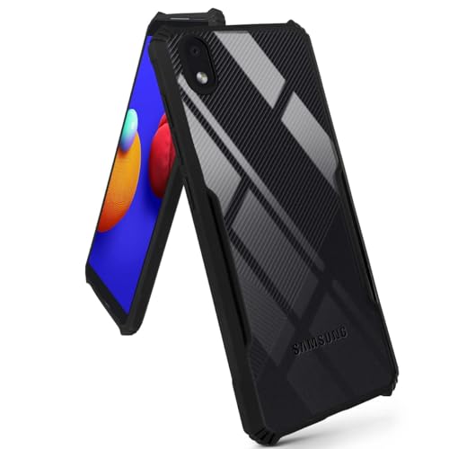 Image of Jkobi Back Cover Case for Samsung Galaxy M01 Core (Shockproof with Polycarbonate Clear Panel | Professional Black)