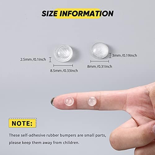 100 Pieces Furniture Bumpers Clear Adhesive Buffer Pads Transparent Adhesive Buffer Noise Dampening for Doors Cabinets Drawers (2 Sizes)