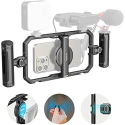 SmallRig Universal Quick Release Phone Cage Kit Basic - 4597 | Aluminum Video Rig with Wireless Control & Dual Handles, Phone Clip Included, for MagSafe, for iPhone 17/16/15, for Samsung