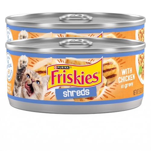 Friskies Purina Shreds with Chicken in Wet Cat Food Gravy - 5.5 oz. Cans (Pack of 48) - image 1