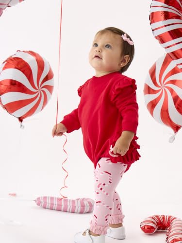 Image of RuffleButts Baby Girls Patterned Footless Ruffled Tights - Ruffle Tights