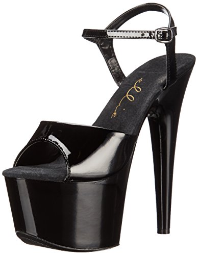 Ellie Shoes Women's 709 Juliet Platform Sandal, Black, 9 M US