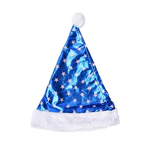 Preisvergleich Produktbild Weihnachtsmütze, Erwachsener Weihnachtsmütze, Gedruckt Fünfzackigen Stern Weihnachten Hut, Schneeflocke Weihnachtsmütze / weich Und Bequem / perfektes Aussehen / dauerhaft (Farbe : Blue stars)