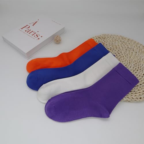 Mens Viscose Bamboo Crew Socks Breathable Classic Vibrant Colorful Fashion Cool Socks 4 Pairs4