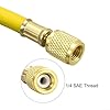 Bulevisiter Charging Hose 1.5M with 1/4 SAE Thread, 800 PSI Working Pressure, Rubber Hose for AC Refrigeration, Yellow #4