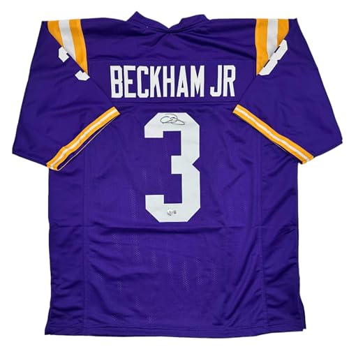 Autographed/Signed Odell Beckham Jr. LSU Purple College Football Jersey JSA