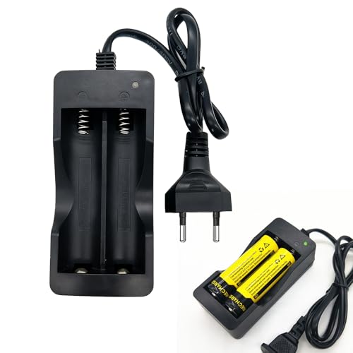 Aihoom - Cargador de batería Recargable Li-Ion 3.7V, Compatible con 18650, 18490, 18350, 18500, 17500, 16340, 14500, Cargador Inteligente para Pilas AA/AAA