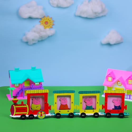 Image of Peppa Pig DIY Mini Train Photo Frame | Learn About Trains | Create, Color & Build Train | STEM Educational Toy for Kids Age 3,4,5,6 Years | Science & Learning Toy
