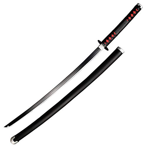 Fantasy Slayer Samurai Sword Metal Katana. Dull Edge Blade. for Collections, Gifts, Cosplay (Black-85)