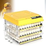 DNEPEI Automatischer Brutapparat für 72 Eier (Hühner-, Enten- und andere Vogeleier) – mit Digitalanzeige, Feuchtigkeitsregelung, Eierwendefunktion und Temperaturalarm 168Eggs