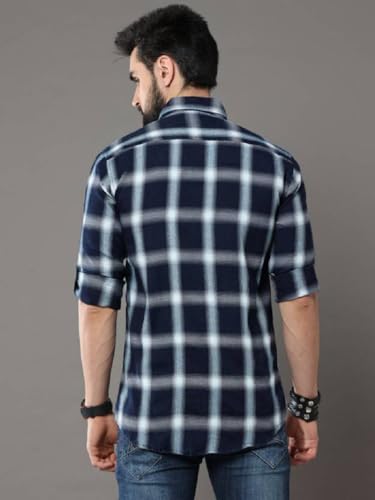 Image of NoseQueen Men's Checked Cotton Shirt | Full Sleeve Regular Fit Casual Shirt for Men | Soft Breathable Checkered Shirt
