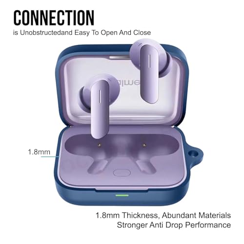 Image of Soft Silicone Case Cover Compatible for Realme Buds Air 7 | 7 Pro -Blue.