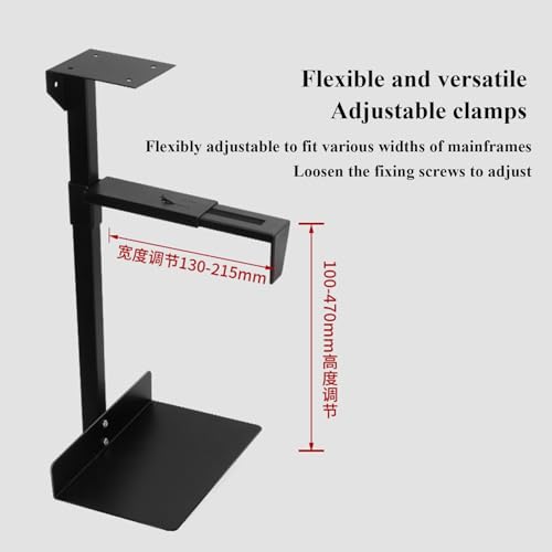 Soporte para CPU ajustable para debajo del escritorio, soporte colgante para carcasa de PC de 14 a 22 cm de ancho, bracket de enfriamiento ajustable (Blanco) miniatura 4