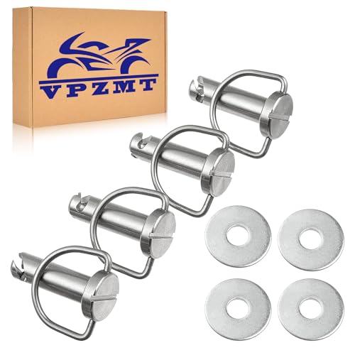 VPZMT Harley Fastener-1/4 Turn with Washers, Saddlebag Mounting Pin Bolts/Saddle Bag Fasteners Pins for Harley Touring, Softail, Road King, Electra Glide, Street Glide (Fastener-1/4 Turn with Washers)