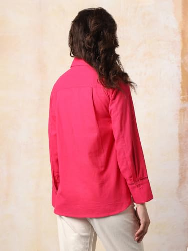 Image of HIGH Star Oversized Solid Shirt for Women | Stylish Tops for Women | Comfortable and Trendy Casual Shirt