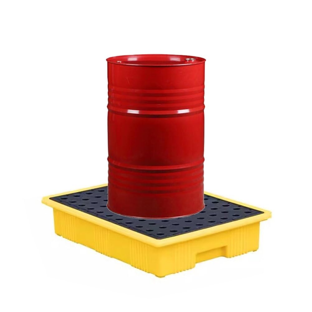 Confinement des déversements industriels avec palette plastique robuste de stockage