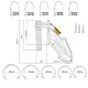 Keuschheitskäfig Herren Käfig 8,2 cm 5 Ringe Ø 3,3–4,6 cm Innenmaß 3×3 cm Transparent Chastity Cage mit Schloss&Schlüsseln Peniskäfig & Cock Cage für Männer Alltag &Kontrolle FOPS N22 (Transparent)
