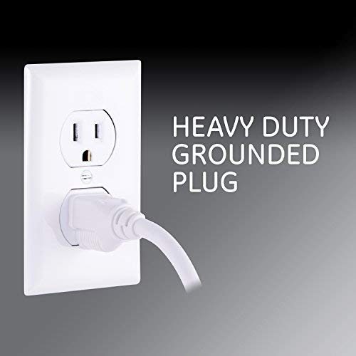 GE 6-Outlet Power Strip, 2 Ft Extension Cord, Heavy Duty Plug, Grounded, Integrated Circuit Breaker, 3-Prong, Wall Mount, UL Listed, White, 14830 by GE - Image 3
