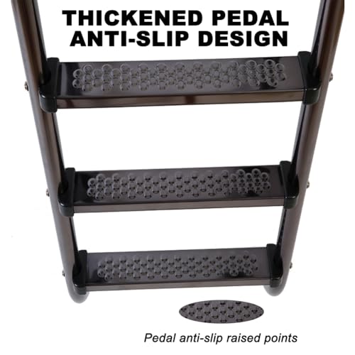 Escalera para piscina de 3 peldaños negra acero 304 miniatura 4