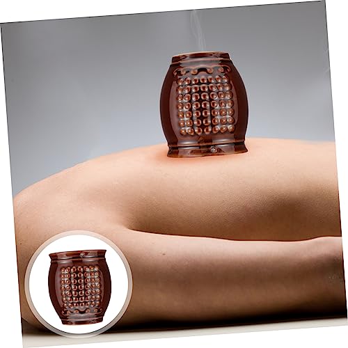 Cerámica Olla de Moxibustión Práctica Quemador de Moxa Taza de Raspado para Masaje Corporal Diseño Portátil para Uso en Casa Ligero con Red de Almacenamiento de Ceniza Uniforme miniatura 3
