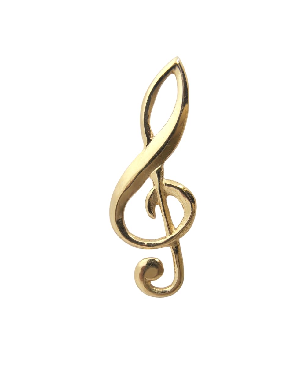 Chiave di Violino : Spilla da giacca in Oro Giallo 18 Kt (750 millesimi) - Sol - Musica - Musicista - Note Musicali