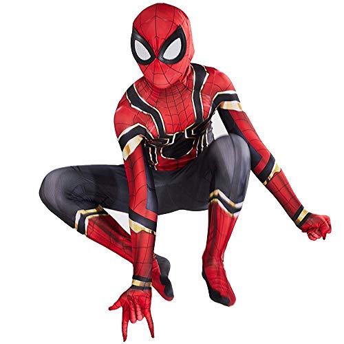 Newhope Costume Spiderman Enfant,Déguisement Spiderman Enfant Homecoming Halloween Carnaval Cosplay Masque 3D Imprimer Spiderman Homecoming Costume,Spandex/Lycra Taille: 110-120