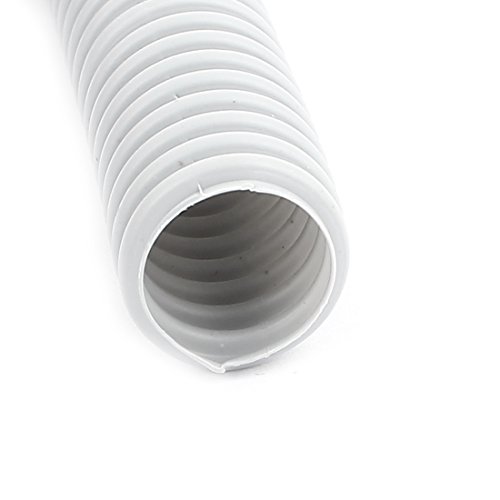 Aexit Szare tworzywo sztuczne 16 mm x 12 mm Elastyczny przewód rurowy z karbowanej rury osłonowej Przewód o długości 7,3 m(Plastique gris 16mm x 12mm Tuyau ondulé flexible Tuyau tuyau tuyau 7.3 meter