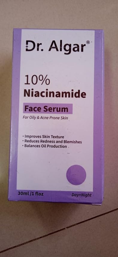 Image of Dr. Algar 10% Niacinamide Face Serum For Acne Marks Fades Blemishes & Dark Spots Oil Control Brightens & Evens Skin Tone All Skin Types For Women & Men
