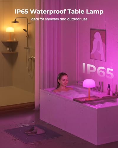 Image of IP65 Shower Lamp Waterproof, 7500mAh Rechargeable Shower Lamp for Inside Shower, 18 Colors Cordless Shower Light, Stepless Dimming LED Table Lamp for Bathroom, Nightstand, Patio