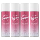 Designer Fragrances 4 Pack Peony Carpet & Upholstery Freshener Foam Blasts - For Carpets, Sofas, Cushions, Car Seats – Lasting Smell, Spray on Foam – Deodorise & Neutralise Odours – 300ml
