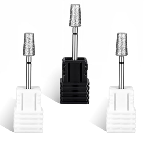 Molain 3 brocas cilíndricas de carburo de uñas, brocas de lijado de diamante de carburo cónico de...