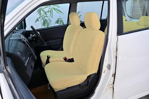 Image of Cotton Car Seat Cover for Hyundai Aura (5 Seater)(All Detachable Headrest) (Beige)
