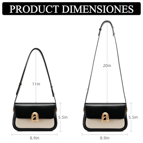 LA'FESTIN Genuine Leather Shoulder Purse for Women, Designer Handbag with Adjustable Strap, Going Out Crossbody Bag3