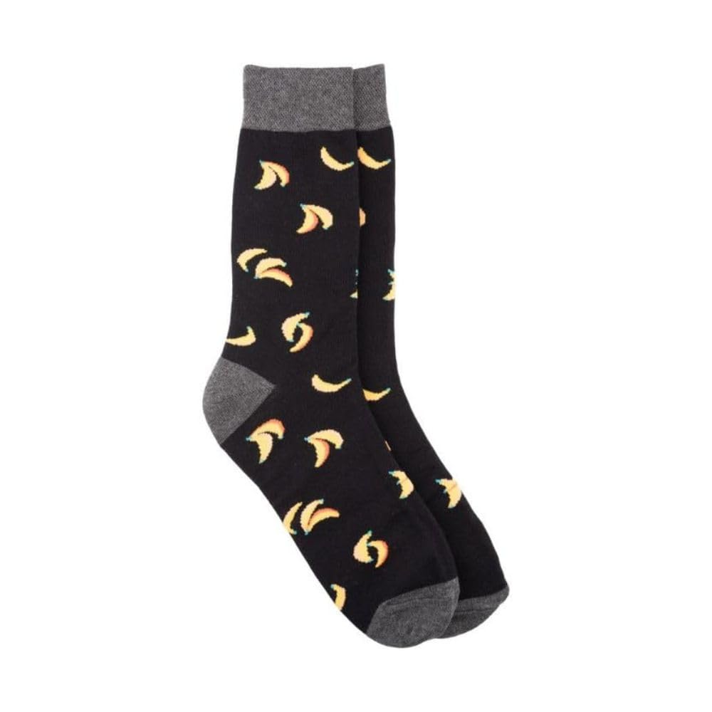 Bananas Black and Yellow Bright Socks For Men-image-40