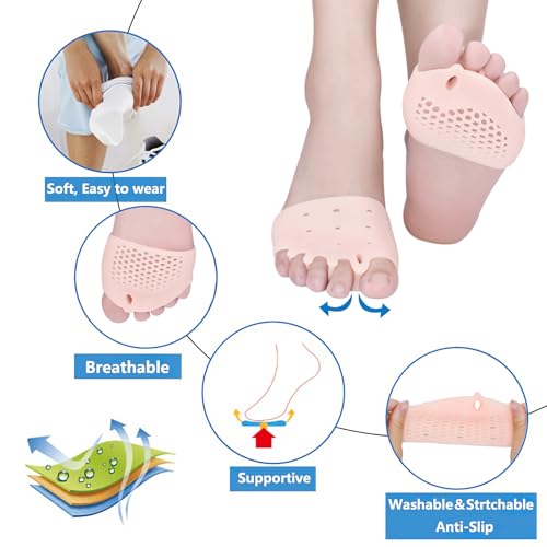 Image of Ball of Foot Cushions, (4PCS) Metatarsal Pads(White,Nude)