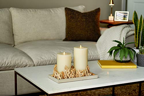 Lightli Wick To Flame Realistic Artificial Moving Flame Pillar Candle By Luminara - Moving Flame Led Battery Operated Lights - Unscented - Remote Ready - Remote Sold Separately - Ivory - 3.8" X 7.2" #TOP4