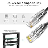 Ercielook Cat6a kabel krosowy 0,3 m (12 sztuk), kabel Cat6a Lan, 10 Gbps 550 MHz, szybki kabel sieciowy, 28AWG czysta miedź, krótki kabel Ethernet do panelu krosowego/szafy sieciowej