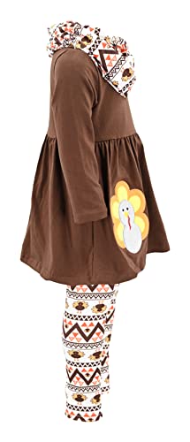 Image of Unique Baby Girls Kids Toddler 3pc Outfit Set Long Sleeve Cotton Blend Tunic Top Leggings and Scarf
