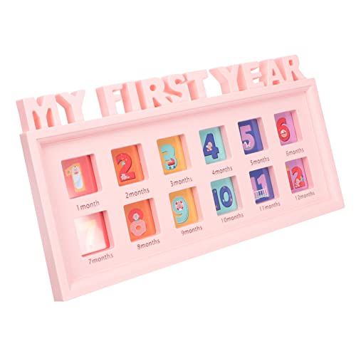 RORPOIR 12 Month Milestone Baby Photo Frame Infant Growth Clip Home Decor Memory Holder