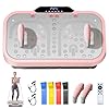 Vibration plate exercise machine vibrate fitness platform for weight loss 120 speeds whole body workout equipment with resistance bands handles for women men home sport gym  urban country home decor