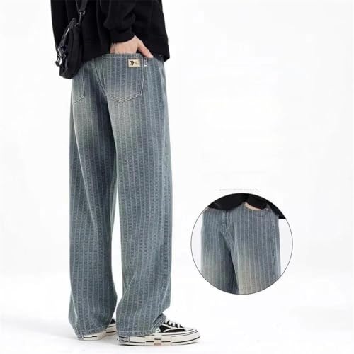 Men's Vintage American Style Jeans Loose Straight Leg Bar Casual Pants2