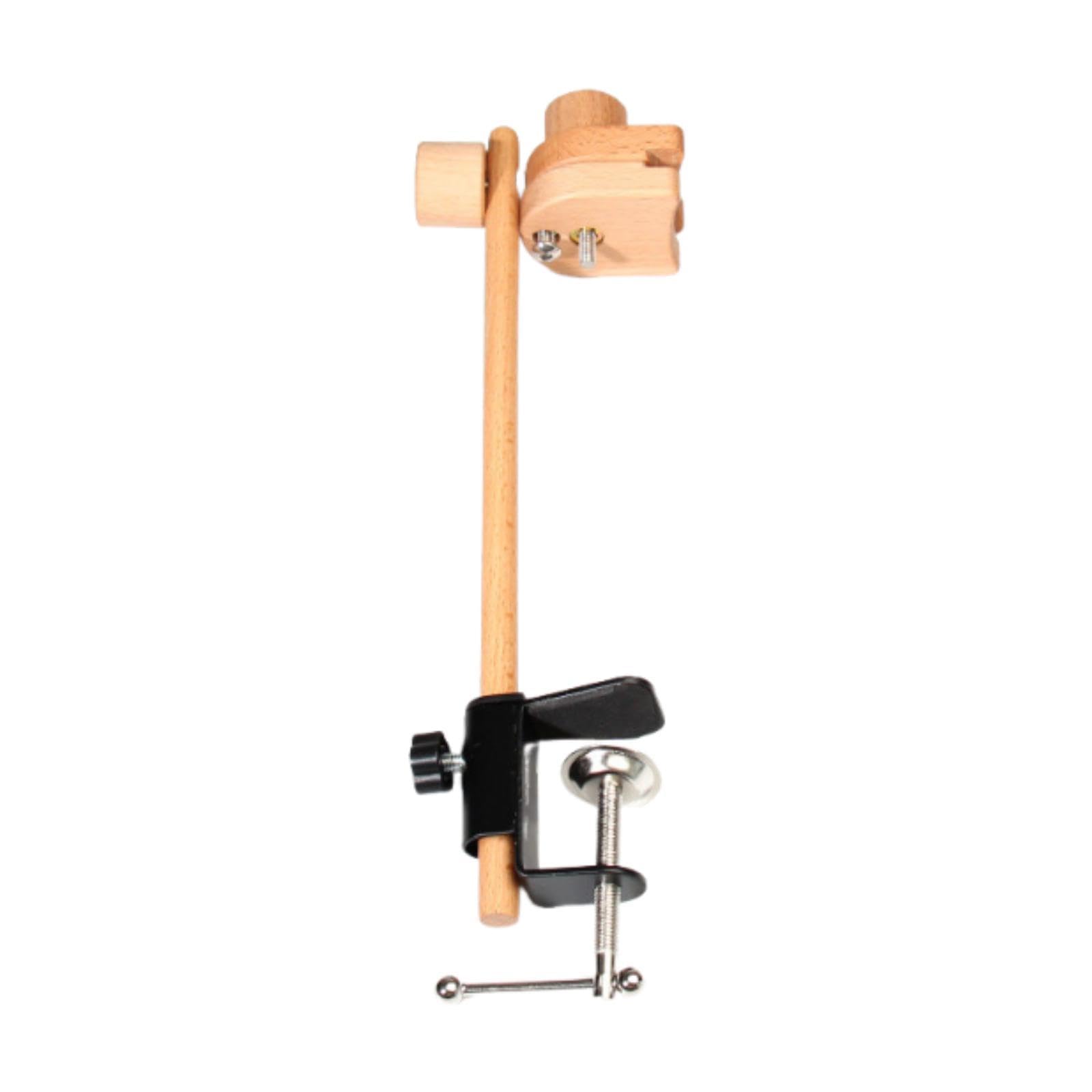 Support pour cercle à broder compact avec pince de bureau en bois et métal