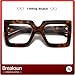 Breaksun Oversized Blue Light Glasses for Women Fashion Thick Square Computer Eyewear Non-Prescription Black Glasses (Brown Tortoise)