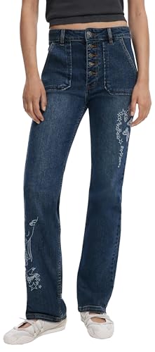 Desigual Femme 25wwdd22 Jeans, Bleu, 38 EU