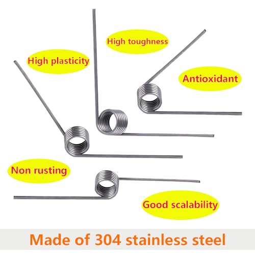 Ctyjia 10 Stück Edelstahl-Torsionsfeder, Mechanische Torsionsfedern Mit 0.7 mm Drahtdurchmesser, 6 Runden, 90° V-Feder Torsion, Außendurchmesser: 4,5 mm，für Reparaturprojekt